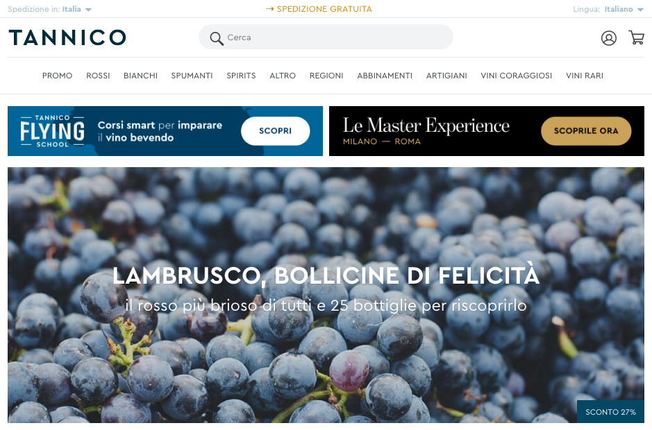 ecommerce vino tannico